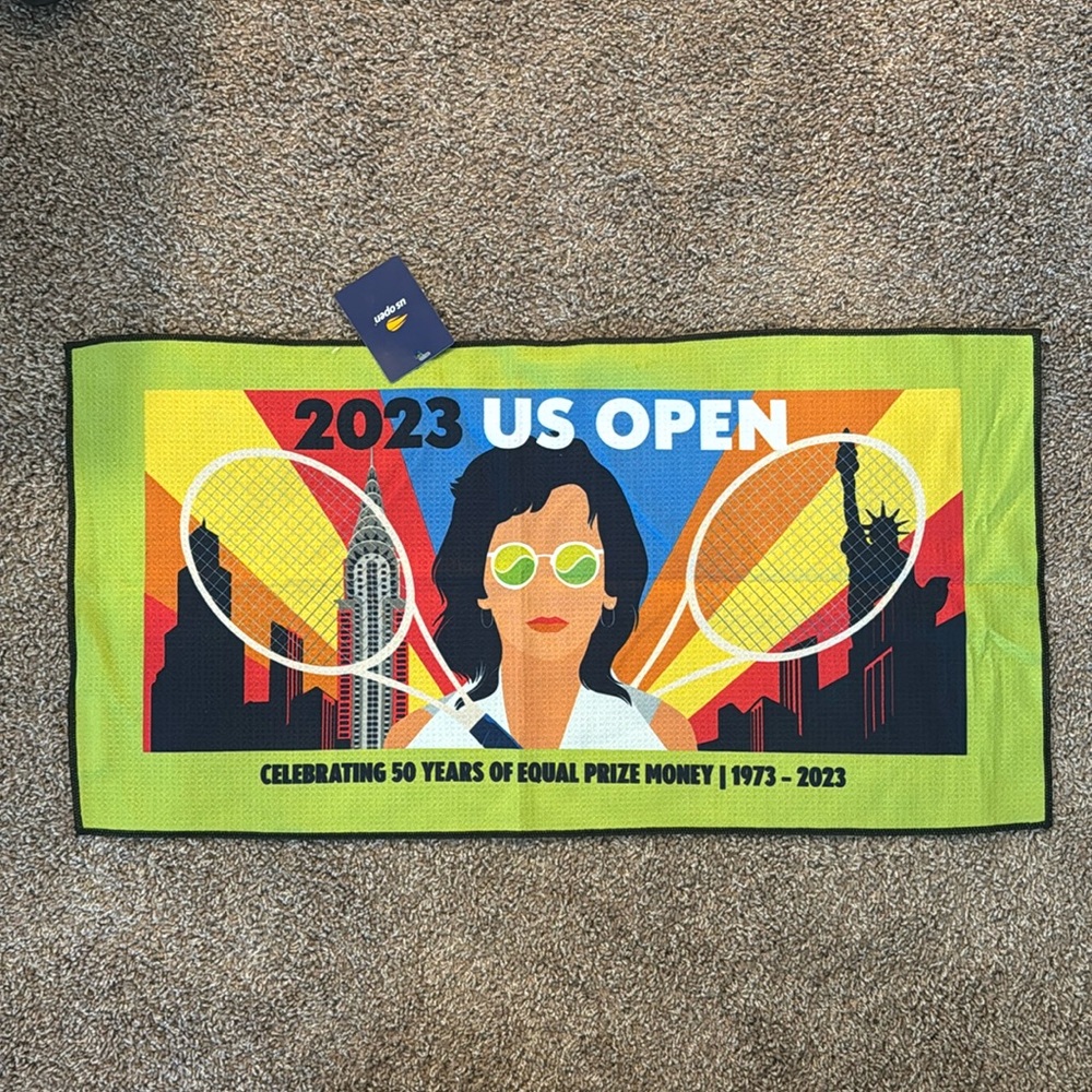 2023 US Open 50 years equal prize money Billie Jean king special edition towel